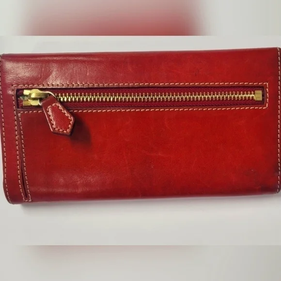 DOONEY & BOURKE - BURGUNDY TRIFOLD Continental Clutch with Paisley - Picture 8 of 9